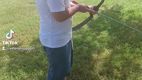 Teaching my son archery