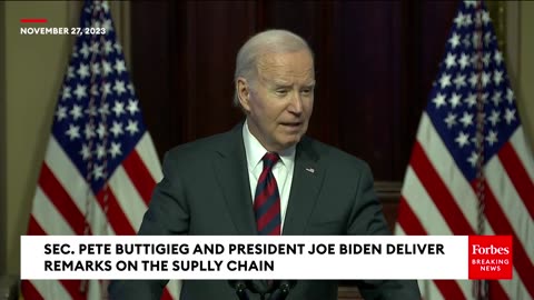 President Biden And Sec. Pete Buttigieg Deliver Remarks On The Supply Chain