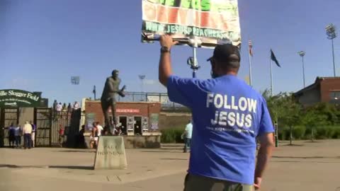 Street Preaching at a Minor League Baseball Game | Louisville Bats | Street Preacher Kerrigan Skelly