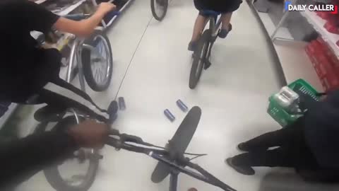 A Bicycle Gang Wreaks Havoc On Grocery Store.