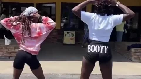 Dancing in front if fast food joint