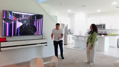 "I BROKE OUR TV" PRANK ON BOYFRIEND!! *HE'S FURIOUS*