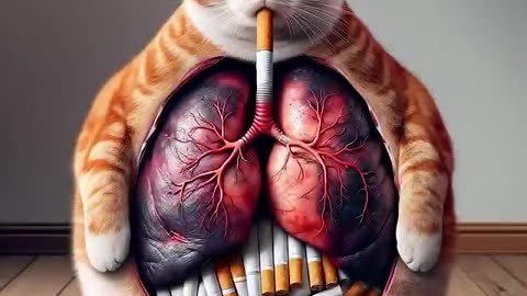 GINGER CAT 🐱 SMOKE AND GET LUNG CANCER #catmemes #cat #funny #shorts