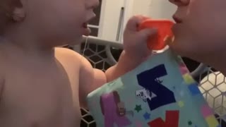 Baby didn't want to give a Kiss! Hilarious!
