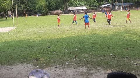 boys are playing wonderfull foot ball match