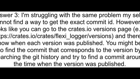 How to find the git commit id of an included crate