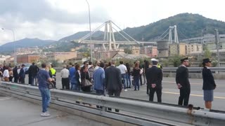 Génova guarda un minuto de silencio por víctimas del puente un mes después