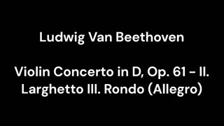 Beethoven - Violin Concerto in D, Op. 61 - II. Larghetto III. Rondo (Allegro)