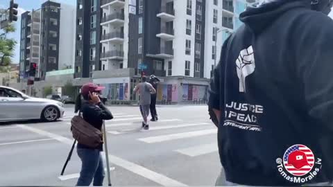 Violent far left antifa extremists attack pro-Trump supporters in LA