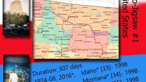 Geo-Jigsaw: #1 U.S. (33-35) Idaho*, Montana*, Wyoming