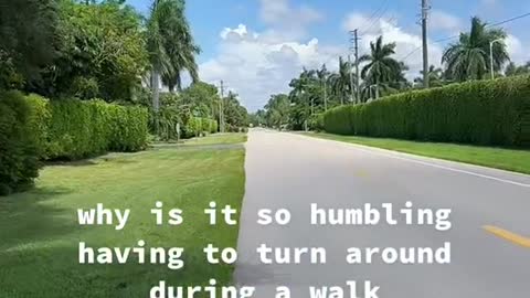 why is it so humbling having to turn around during a walk