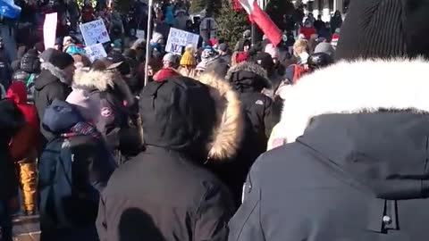 Montreal, Canada vaccine passport protest Jan. 8, 2022