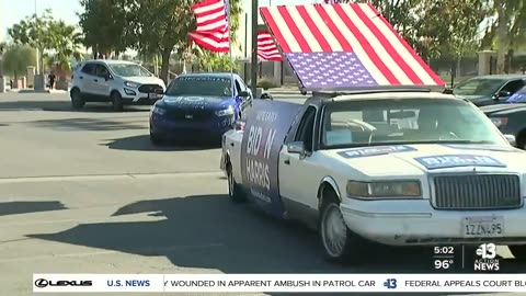 CROWD COMPARISON OF 2020 PRESIDENTIAL CANDIDATES: Joe Biden supporter car parade in Las Vegas