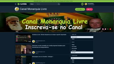 Participe do Canal Monarquia Livre no Rumble