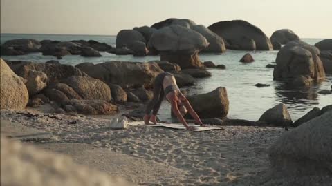 Yoga of another kind beside the sea & the rocks