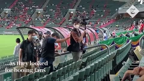 Hong Kong football fans boo China's national anthem at first match since security bill enacted