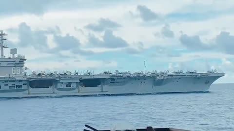 The US aircraft carrier USS Ronald Reagan approaches eastern waters