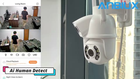 Wifi Camera Dual Lens with Dual Screen Ai Human Detect Auto Tracking Wireless
