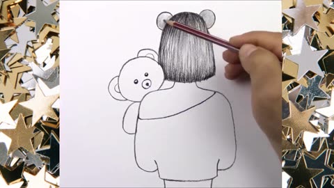 Teddy's Sweet Smile: A Girl Bear's Portrait Sketching Sweetness: The Girl Teddy Bear