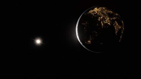 View on earth revolving around sun