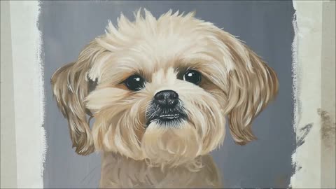 This time the dog's oil painting creation is over, I hope you will like it