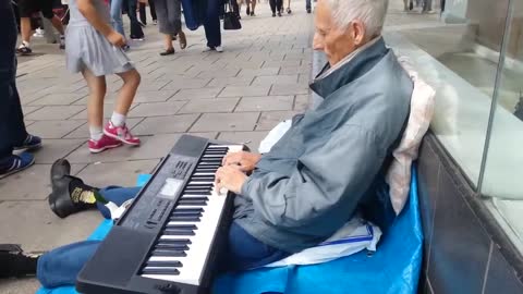 90 year's Old Man and his Piano