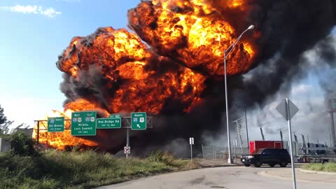 Fuel Tanker Fire Engulfs Highway