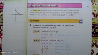Gr 8 - Ch 3 - Lesson 5 - PART 1 - Graph a Line Using Intercepts