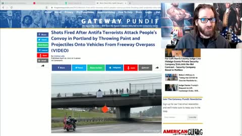 Trucker Convoy Shoots At Antifa Lunatics Throwing Rocks At Them From Freeway Overpass