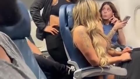 Everyone is surprised to get on the sex girl plane