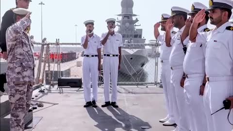 DURING THE FIFA WORLD CUP 2022, THE PAKISTAN NAVY SHIP TABUK VISITS QATAR FOR MARITIME SECURITY.