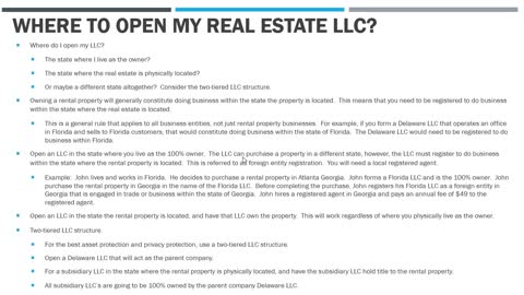 What State to Pick for a Real Estate LLC?