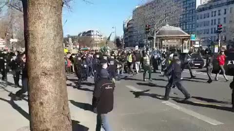 French Protestors out in force in Paris