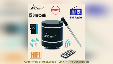 ❤️ Adin Remote Bluetooth Vibration Speaker Resonance Neighbor Speakers With Fm Radio Mini Portable