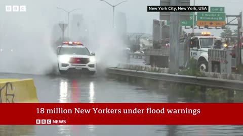 New York City- State of emergency declared over flash flooding - BBC News