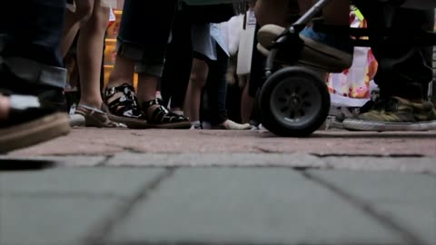 View from the ground just feet and shoes