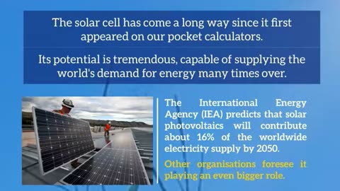 Solar Energy and the Global Electricity Supply.