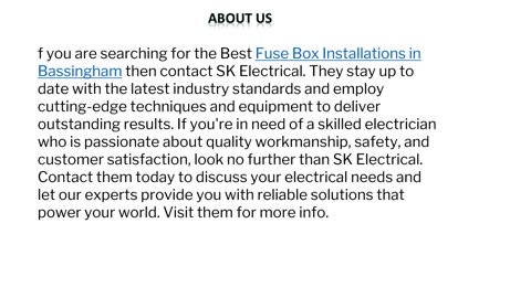 The Best Fuse Box Installations in Bassingham