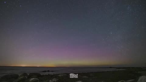 The northern lights lit up the sky over Lake Ladoga last night