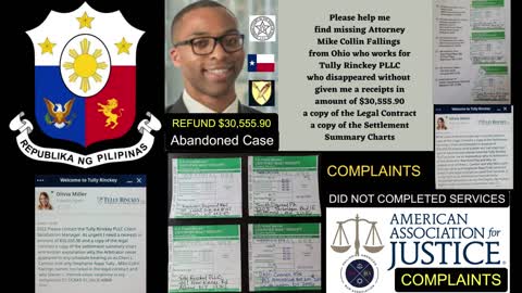 Complaints #USSupremeCourt - Mike C. Fallings Esq Partner Tully Rinckey PLLC (Travis County Austin Texas Must Refund $30,555.90 Breach Of Contract Legal Malpractices #SenatorRaffyTulfo #StateBAR Of Texas