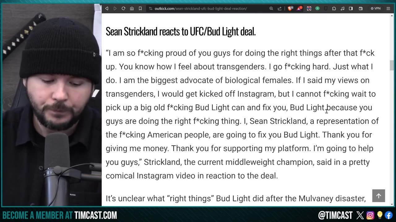 UFC Fighter Just OWNED Bud Light, Sean Strickland Issues Statement FORCING Bud Light To Reject Woke