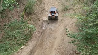 Off Road Vehicle Rolls Back Down Massive Hill