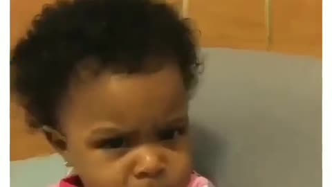 Cute baby acting