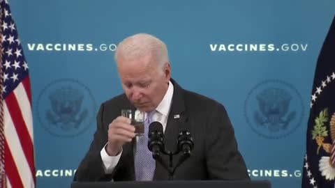 Biden coughs and swallowed his own mucous.