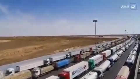 ►‼▶◾▶️❗️Drone Footage Shows Scale of 🆘Aid Waiting to Cross into 🇵🇸Gaza❗️