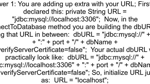 How to solve error javasqlSQLNonTransientConnectionException Could not create connection to databas