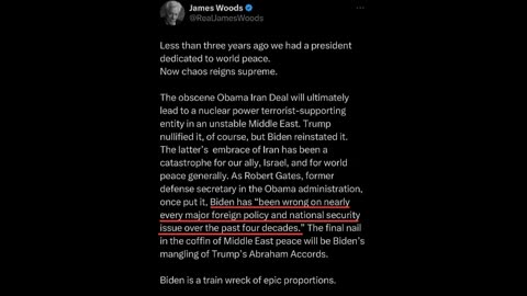 James Woods - Biden is a train wreck of epic proportions