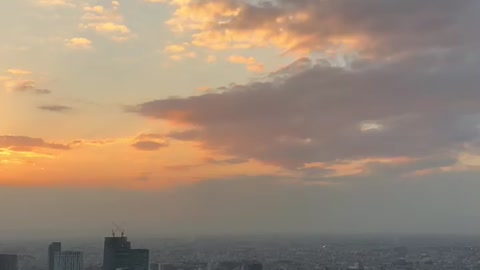 Beautiful sunset scenery in Roppongi, Toko, Japan