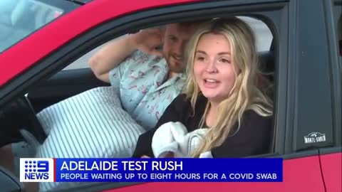 Adelaide Australia residents waiting 8 hours to all night to get tested for the invisible virus