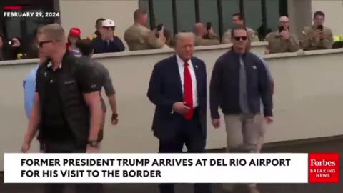 Donald Trump Arrives At Del Rio Airport For His Visit To The Border